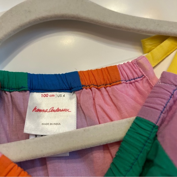 Hanna Andersson Rainbow Color Block Dress Multicolored Size 4 - Picture 3 of 5